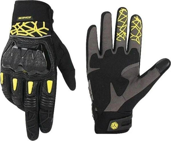 Motoanl Motosiklet Eldiveni Full Koruma Ayarlanabilir Bilek Bantı Deri Microfiber Kumaş Motor Eldiven - Image 1