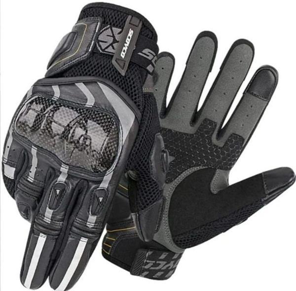 Motoanl Motosiklet Eldiveni Karbon Fiber Koruma Deri Microfiber Kumaş Motor Eldiven - Image 1