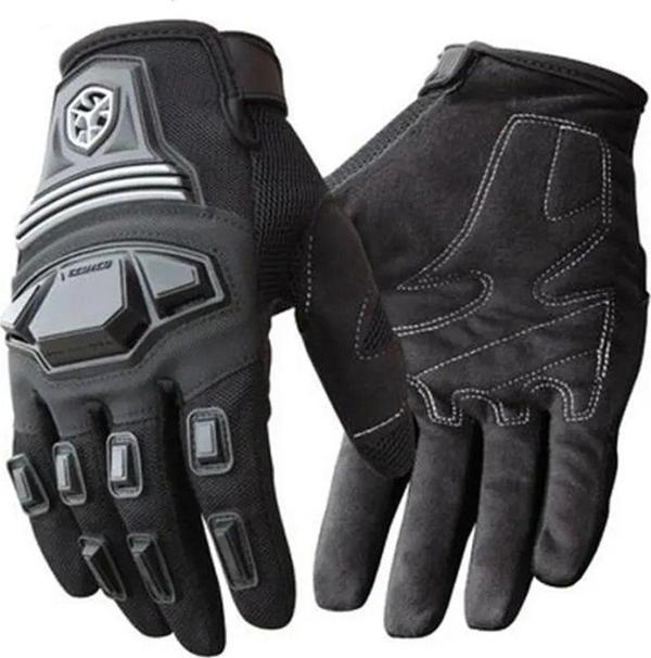 Motoanl Motosiklet Eldiveni Neopren Kumaş Full Korumalı Siyah Motor Eldiveni - Image 1