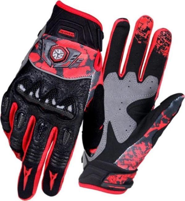 Motoanl Motosiklet Eldiveni Reflektörlü Karbon Full Koruma Aşınmaya Karşı Dirençli Esnek Kumaş Motor Eldiven - Image 1