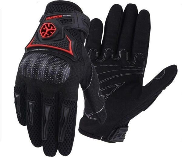 Motoanl Motosiklet Eldiveni Yazlık Plastik Full Koruma Spor Bilek Kesim Motor Eldiveni - Image 1