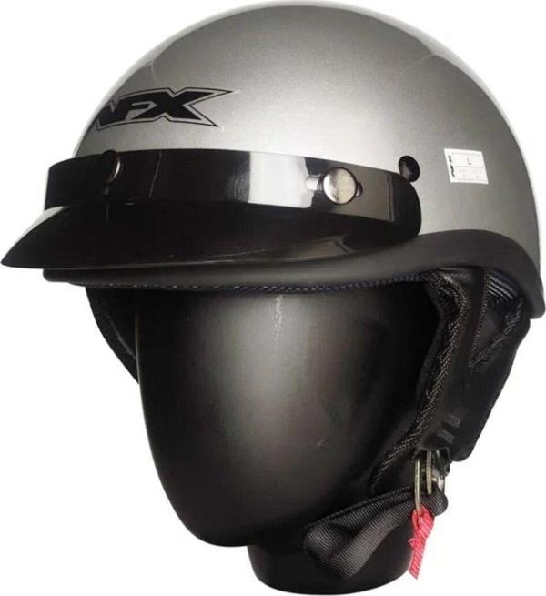 Motoanl Motosiklet Kaskı Abs Materıal Yarım Chopper Model Kask Retro Model Kask Grey - Image 1