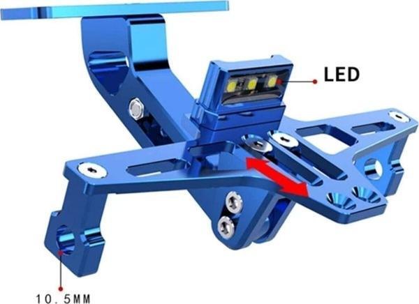 Motoanl Motosiklet Ledli Alüminyum Plaka Tutucu Unıversal Model Ayarlanabilir Çerçeveli Motor Plak Tutucu - Image 1