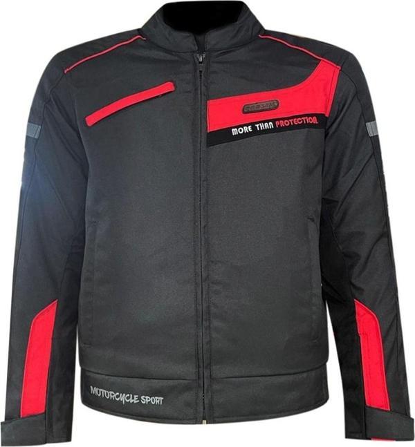 Motoanl Motosiklet Montu Kısa 4 Mevsim Hörgüçlü Full Korumalı Maxdura Güçlendirilmiş Kumaş Motor Mont Red - Image 1