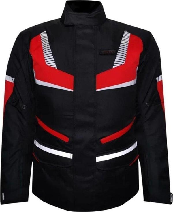Motoanl Motosiklet Montu Maxdura Kumaş 4 Mevsim Reflektör Uzun Model Ark01 Kırmızı - Image 1