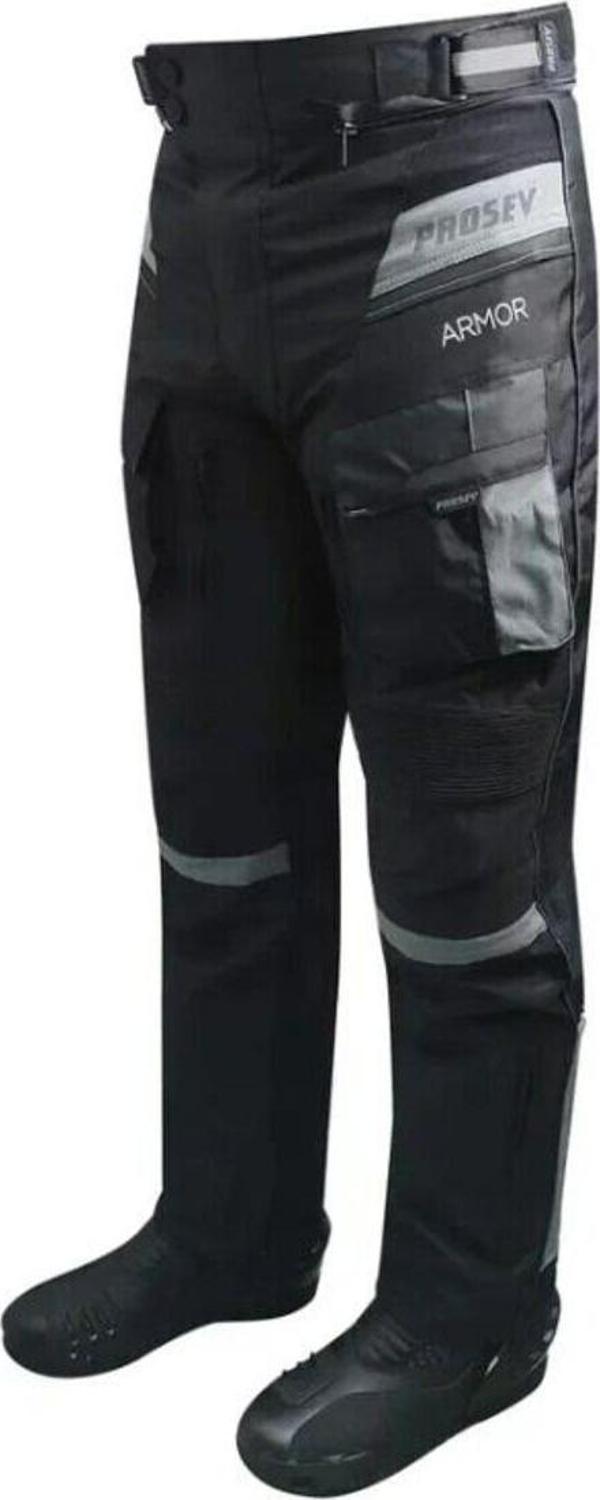 Motoanl Motosiklet Pantolonu Yan Kargo Cepli Full Korumalı 4 Mevsim Özel Maxdura Kumaş Motor Pantolonu Siyah - Image 1
