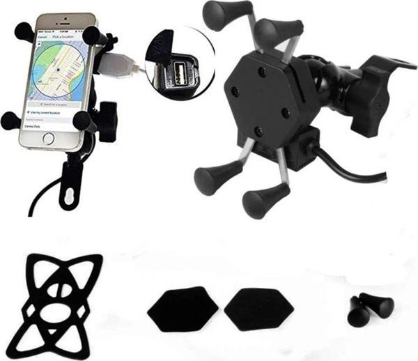Motoanl Motosiklet Telefon Tutucu Scooter Unıversal Metal Ayna Bağlantılı 360 Dönebilen Motor Telefon Tutucu - Image 1