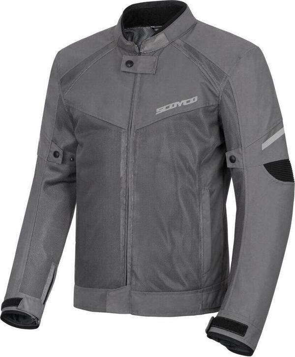 Motoanl Motosiklet Yazlık File Mont Full Korumalı File Kanvas Kumaş Görünmez Reflektör Logo Motor Montu Gri - Image 1