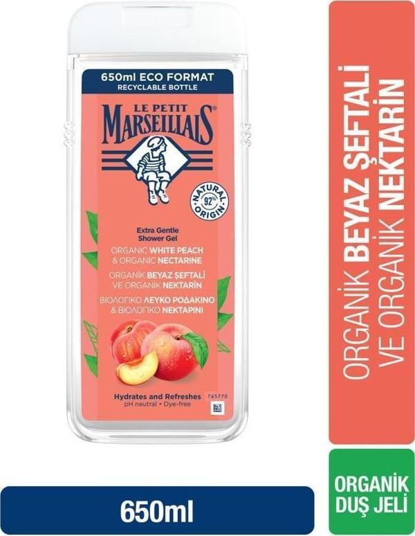 Le Petit Marseillais Duş Jeli Beyaz Şeftali & Nektarin 650 ml - Image 1