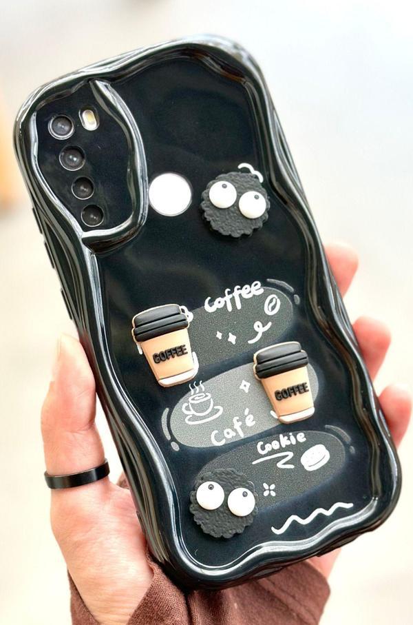 Redmi Note 8  Kahve Kurabiye Desenli 3 Boyutlu Şirin Parlak Tasarım Cookie Kılıf - Image 1