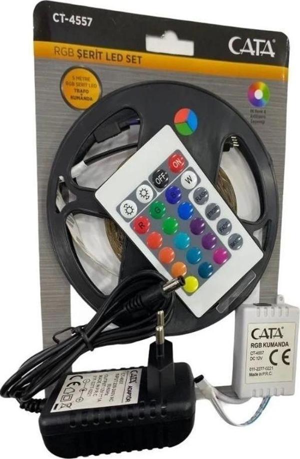 CATA CT-4557 Rgb Şerit Led Seti (5 Metre Rgb Led+Trafo+Rgb Kumanda) - Image 1
