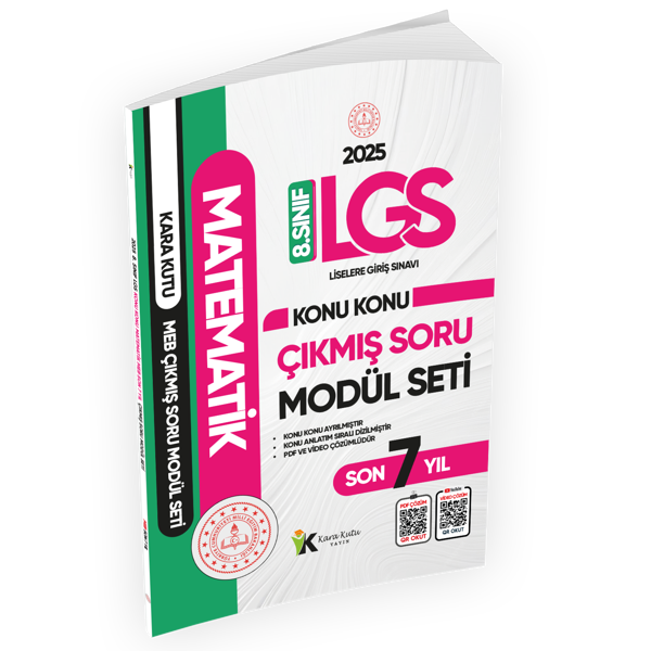 2025 LGS 8.Sınıf MATEMATİK Karakutu MEB Çıkmış Soru Modülü Video/PDF Çözümlü Konu Konu Son 7 Yıl - Karakutu Yayınları - Image 1