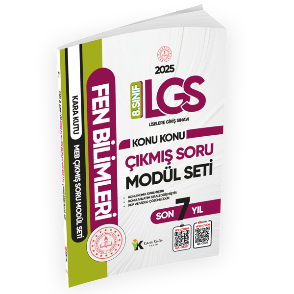 2025 LGS 8.Sınıf FEN BİLİMLERİ Karakutu MEB Çıkmış Soru Modülü Video/PDF Çözüm Konu Konu Son 7 Yıl - Karakutu Yayınları - Image 1