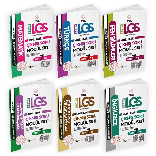 2025 LGS 8.Sınıf Karakutu MEB Çıkmış Soru Modül SET Konu Konu Son 7 Yıl 6lı Video/PDF Çözümlü Set - Karakutu Yayınları - Image 1