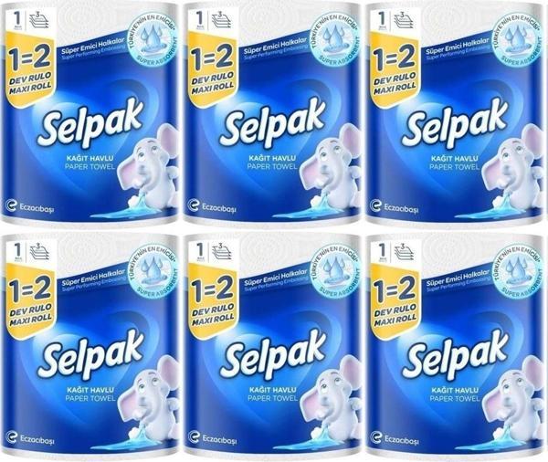 Selpak Dev Rulo Havlu 3 Katlı x 6 Adet - Image 1