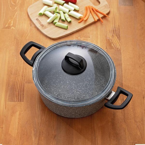 Emsan Titanium Granit Derin Tencere 16 cm - Image 1