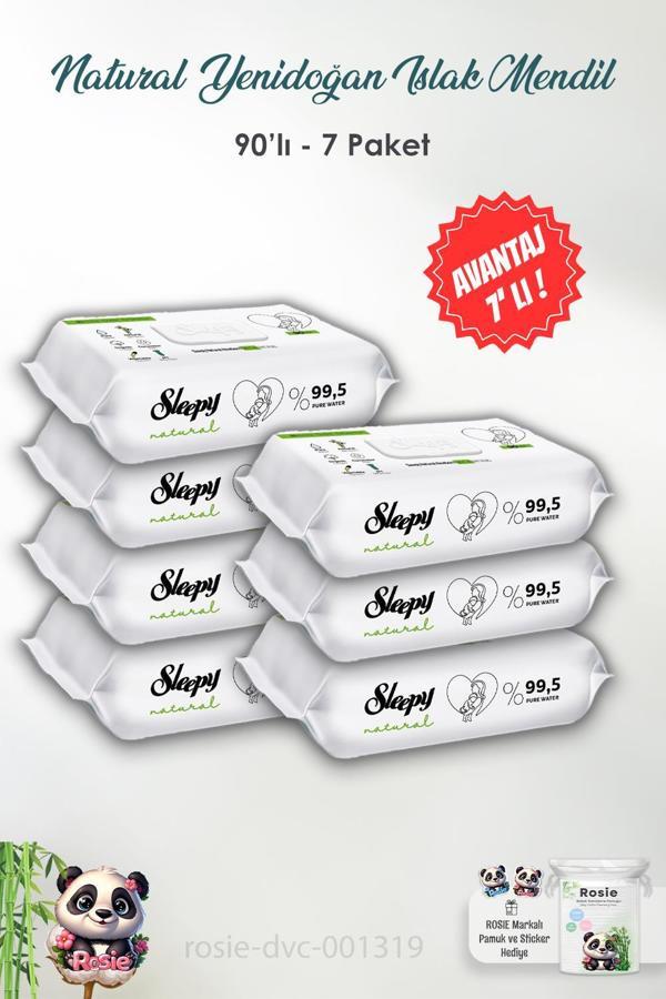 7 Adet Sleepy Natural Yenidoğan Islak Mendili 90'lı ve ROSIE - Image 1