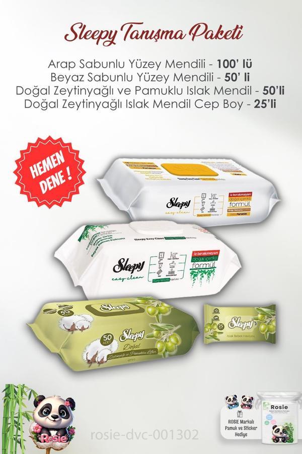 Sleepy 4'lü Islak Mendil Paketi ve ROSIE Pamuk - Image 1
