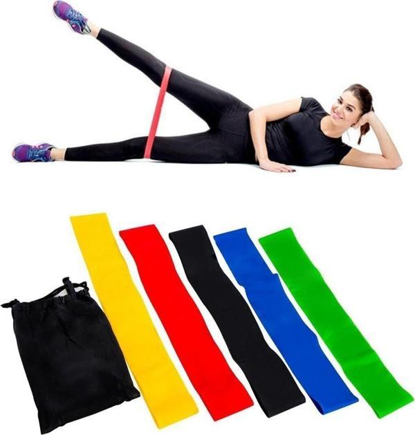 Clifton 5 Farklı Seviyeli Çantalı Pilates Direnç Bandı Seti - Image 1