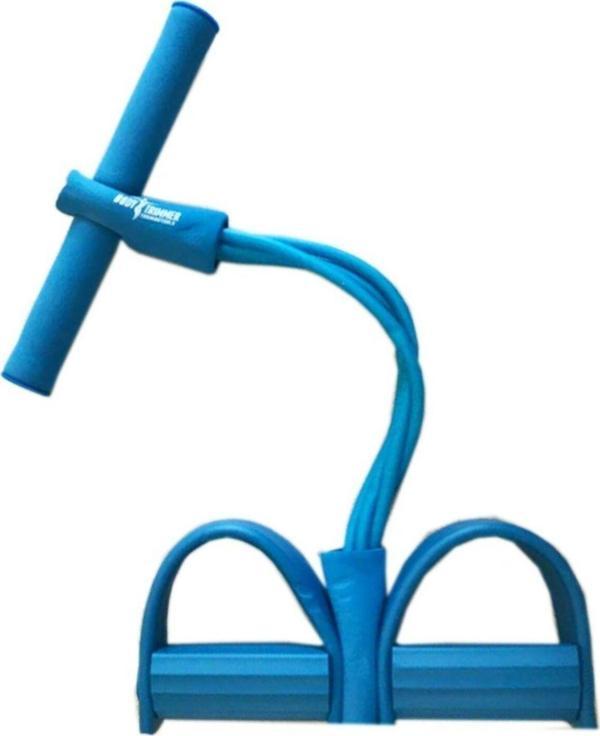 Body Trimmer 4 Lastikli Egzersiz Aleti El Ayak Direnç Yayı Lastiği Mavi - Image 1