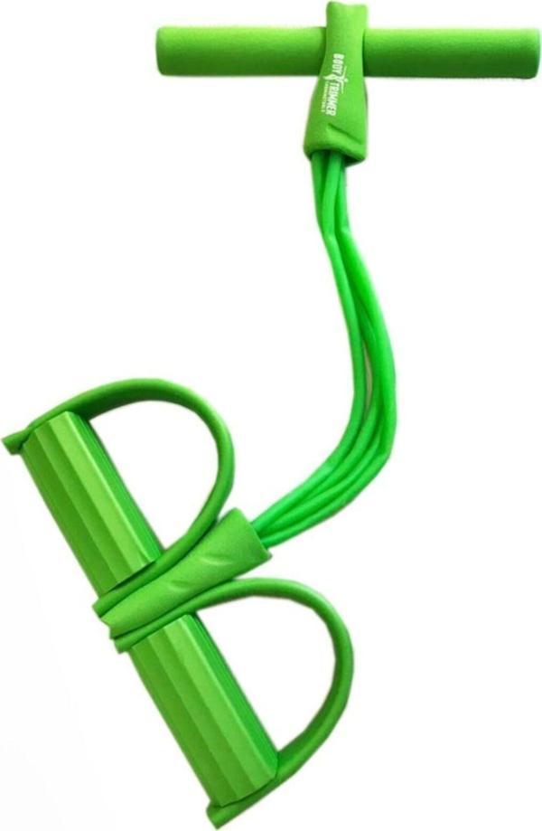 Body Trimmer 4 Lastikli Egzersiz Aleti El Ayak Direnç Yayı Lastiği Yeşil - Image 1