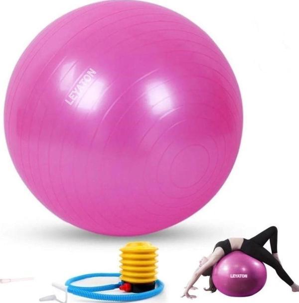 Leyaton 75 Cm Dayanıklı Yüksek Kalite Fitilli Pilates Topu Ve Pompa - Image 1