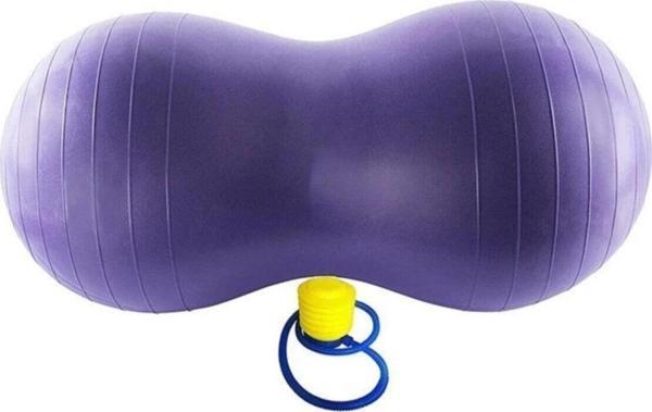 Leyaton Mor Fıstık Pilates Topu 90X45 Cm -Pompa - Image 1