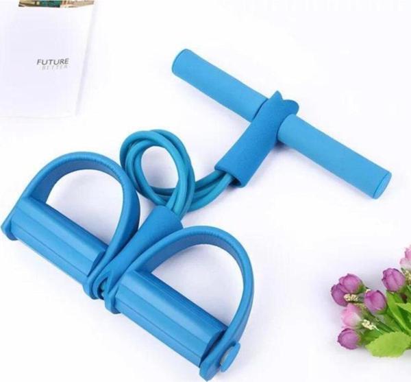 Leyaton Body Trimmer Vücut Şekillendirici Egzersiz Karın El Ayak Direnç Lastiği Orjinal 4 Lastikli Mavi - Image 1