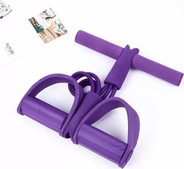Leyaton Body Trimmer Vücut Şekillendirici Egzersiz Karın El Ayak Direnç Lastiği Orjinal 4 Lastikli Mor - Image 1