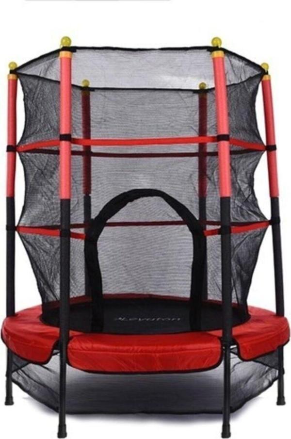 Leyaton Çocuk Trambolini Fileli Trambolin 120 Cm Çap Kırmızı - Image 1