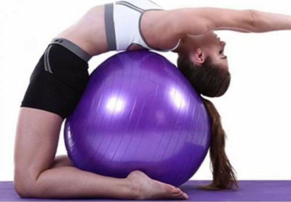 Mrt 65 Cm Mor Pilates Topu Ve Şişirme Pompası, Yoga Pilates Egzersiz Topu Ball - Image 1