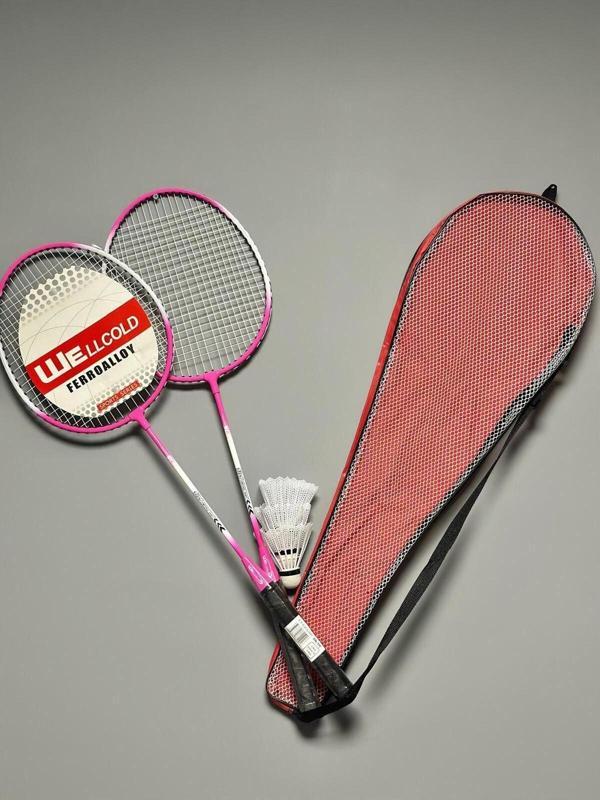 Wellcold 2 Adet Profesyonel Badminton Raketi Deluxe Badminton Çantası Seti + 3 Adet Badminton Topu 101P - Image 1