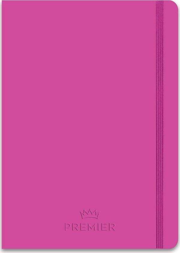 Çizgili Ciltli Premier Defter Fuşya 9x14 - Image 1