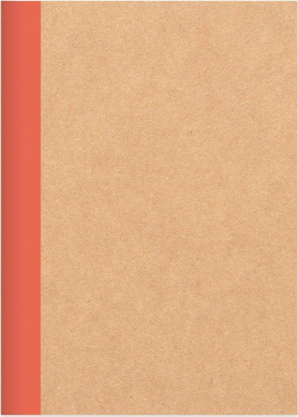 Çizgili Stickerli Kraft Kapak Defter Kırmızı 18,5*26 50 Yp. - Image 1