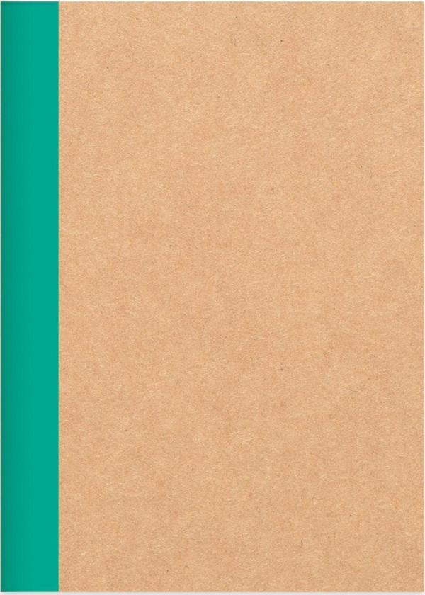 Çizgili Stickerli Kraft Kapak Defter Mavi 18,5*26 50 Yp. - Image 1