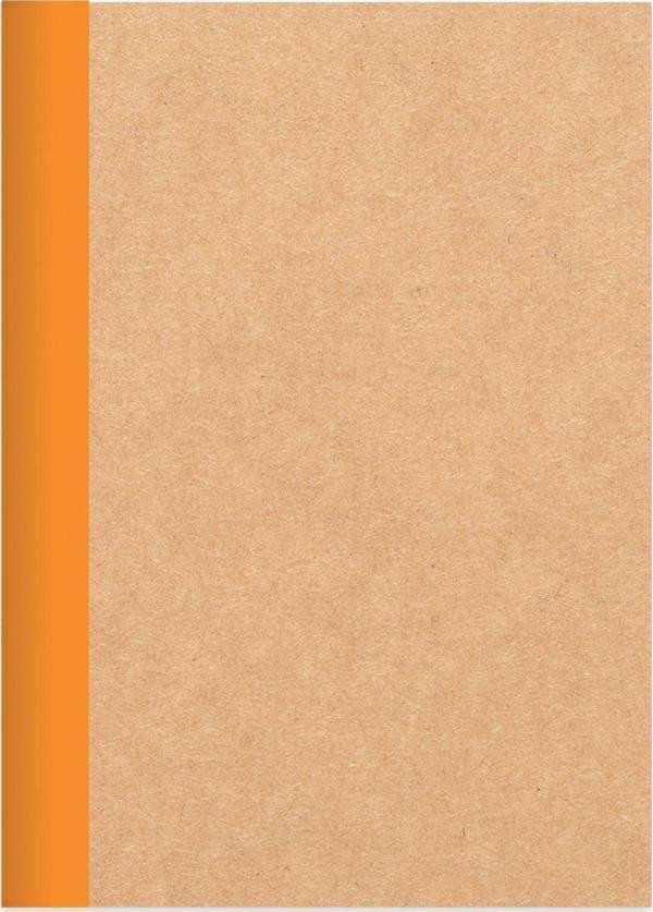 Çizgili Stickerli Kraft Kapak Defter Turuncu 18,5*26 50 Yp. - Image 1
