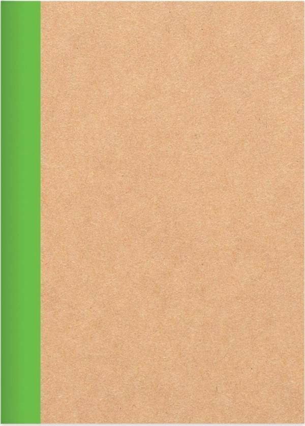 Çizgili Stickerli Kraft Kapak Defter Yeşil 18,5*26 50 Yp. - Image 1