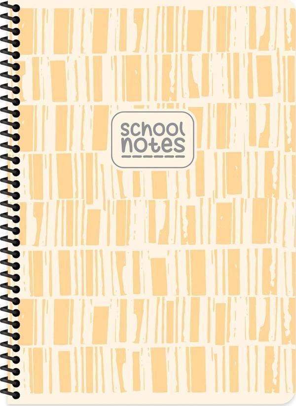 Kareli Karton Kapak Spiralli Çizgi Defter Sarı 16,5*22,5 80 Yp - Image 1