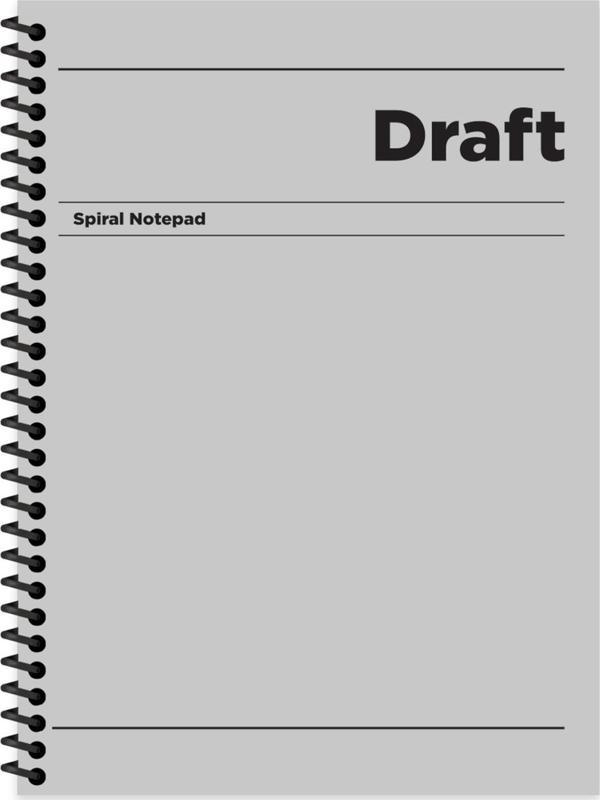 Kareli Sert Kapak Spiralli Draft Defter Gri 17x24 - Image 1