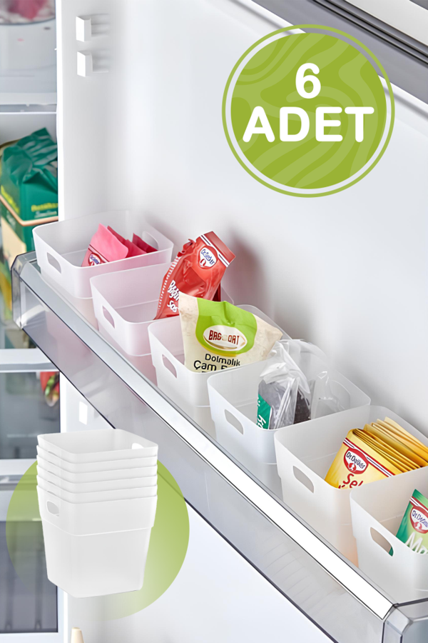 Mithra Life 6 Adet Buzdolabı Kapak İçi Düzenleyici ve Banyo Organizer MIT1103 - Image 1