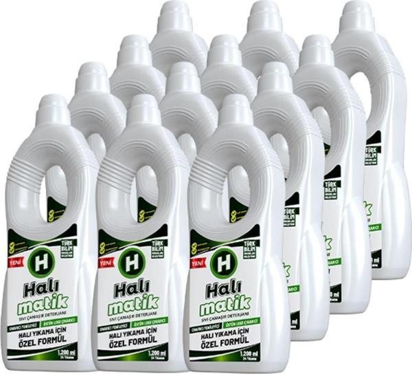 Halımatik Halı Kilim Yolluk Sıvı Çamaşır Deterjanı 12 Adet X 1200 Ml - Image 1