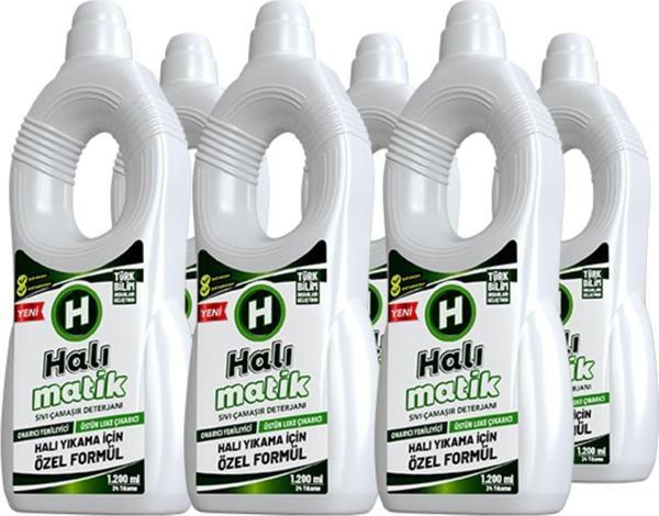 Halımatik Sıvı Halı Kilim Yolluk Vegan Çamaşır Deterjanı 6 Adet 1200 Ml - Image 1