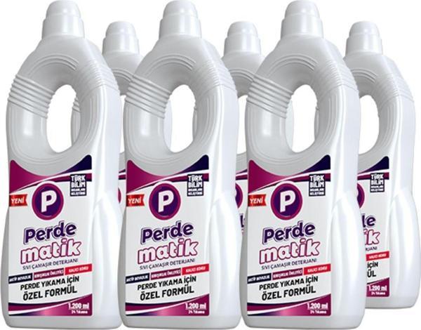 Perdematik Perde İçin Sıvı Perde Ve Çamaşır Deterjanı %100 Yerli 6 Adet 1200 Ml - Image 1
