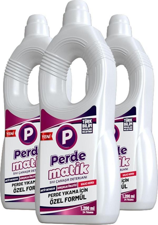 Perdematik Tül, Dantel Ve Hassas Kumaşlar İçin Sıvı Perde Ve Çamaşır Deterjanı 3 Adet 1200 Ml - Image 1