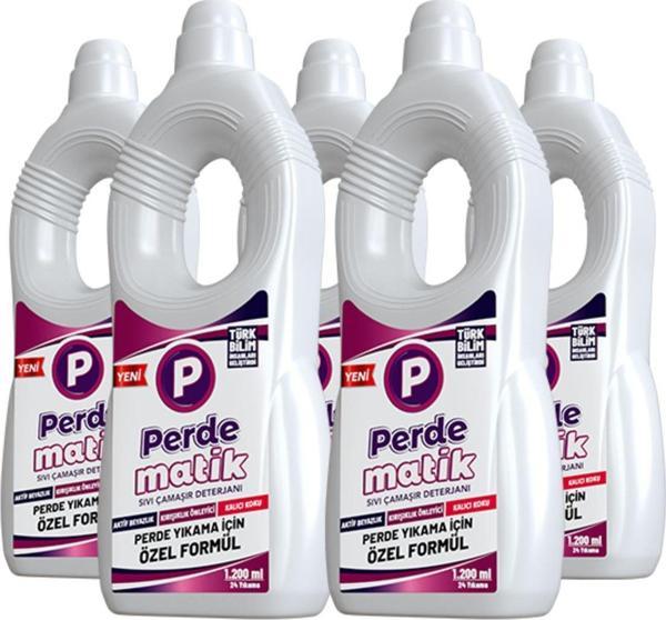Perdematik Tül, Dantel Ve Hassas Kumaşlar İçin Sıvı Perde Ve Çamaşır Deterjanı 5 Adet 1200 Ml - Image 1
