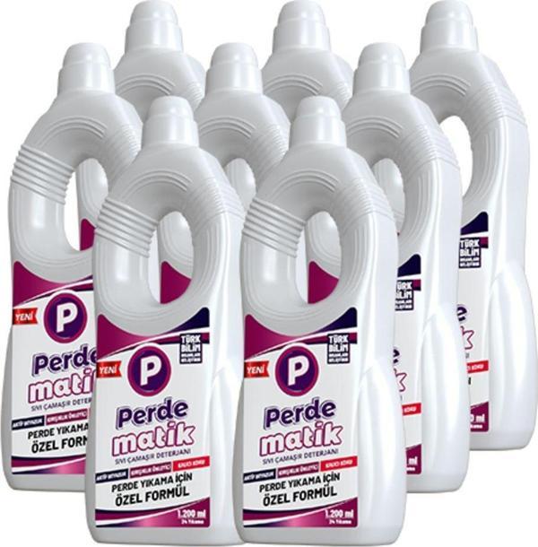 Perdematik Tül, Dantel Ve Hassas Kumaşlar İçin Sıvı Perde Ve Çamaşır Deterjanı 8 Adet 1200 Ml - Image 1