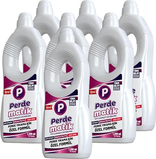 Perdematik Tül, Dantel Ve Hassas Kumaşlar İçin Sıvı Perde Ve Vegan Çamaşır Deterjanı 7 Adet 1200 Ml - Image 1