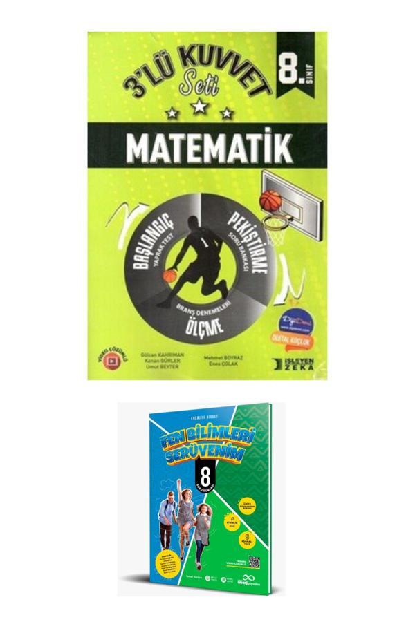 İşleyen Zeka Yayınları 2025 - 8. sınıf Matematik 3'lü Kuvvet Seti (8. Sınıf Fen Bilimleri Serüvenim hediyeli) - İşleyen Zeka Yayınları - Image 1