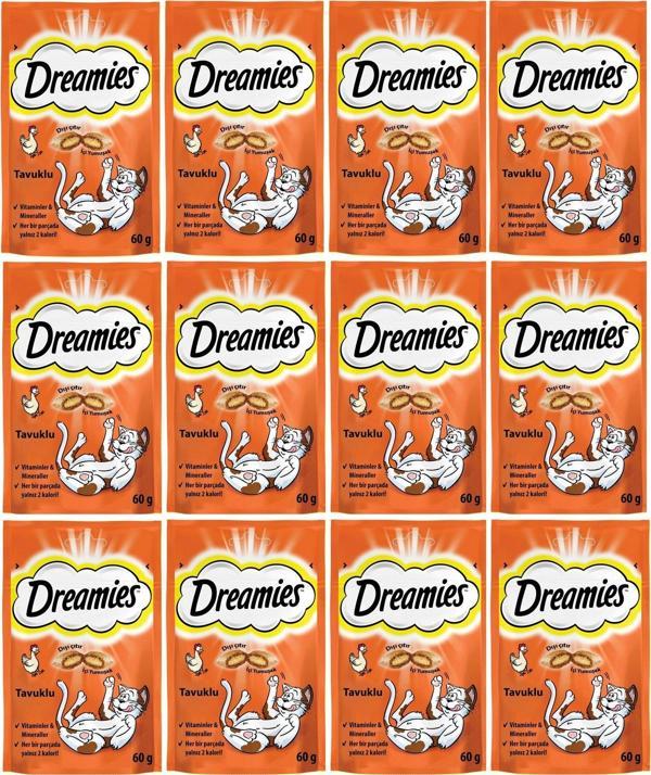 Dreamies Tavuklu Kedi Ödül Maması 12X60 gr - Image 1