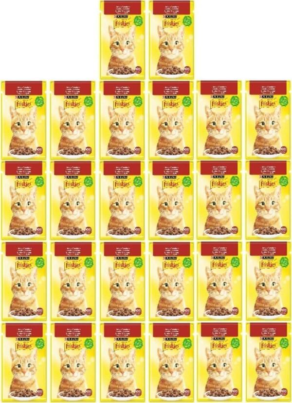 Purina Friskies Sığır Etli Soslu Pouch Yetişkin Kedi Yaş Maması 26 X 85 G - Image 1